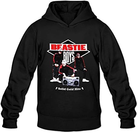 HLING Men's Beastie Boys Punk And Rap Workout Sweatshirt Hoodie Black XL