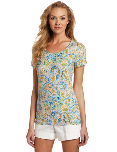 Jones New York Women's Petite Printed Paisley T-Shirt