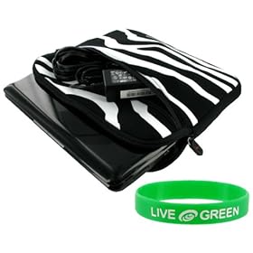ASUS Eee PC 1005HA-VU1X-WT 10.1-Inch Zebra Netbook Neoprene Carrying Case - Dual Pocket Zebra Black / White