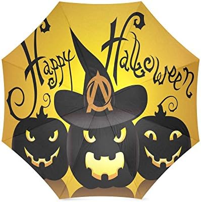 Happy Halloween's Day Gifts Scary Ghosts Pumpkin Custom Folding Portable Outdoor Rain /Sun Umbrella Beach Travel Shade Sunscreen For Women/Men