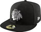 NHL Chicago Blackhawks Basic Black and White 59Fifty Cap, Black/White, 7 1/2