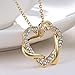Double Heart Gold Plated Austrian Crystal Necklace | Perfect 