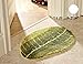 Luxbon Green Leaf Shaped Oval Bathmat Living Room Carpet Bedroom Rug Washable Rugs Home Decorator Floor Rug and Carpets(17.7