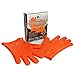 MASlife Silicone BBQ Oven Cooking Gloves- Heat Resistant - BBQ Grill- Waterproof, Camping, Indoor-Outdoor Grilling, High Temperature Work Gloves- Unisex - One Size Fit All- Orange(1 Pair)
