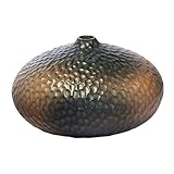 IMAGE OF Handcrafted Chocolate Brown Terracotta Disc Vase