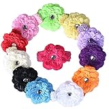 Bei wang Flower Hair Clips with Crochet Headbands for Baby Toddler Youth Girls