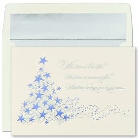 Blue Star Tree - Boxed Christmas Cards