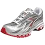 Diadora Women's Mythos 280 GB Running Shoe,Silver/Geranium,8.5 M