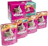 Whiskas Choice Cuts Chef's Favorites Variety Pack (Tuna, Turkey, Chicken, Beef) Food for Cats & Kittens, 12-Count Packages (Pack of 4)