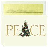 Gold Peace Holiday Cards -
