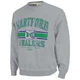Hartford Whalers Grey Team Classic Fleece Crewneck Sweatshirt