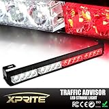 Xprite 18" 16 LED Emergency Warning Traffic Advisor Vehicle LED Strobe Light Bar - White & Red