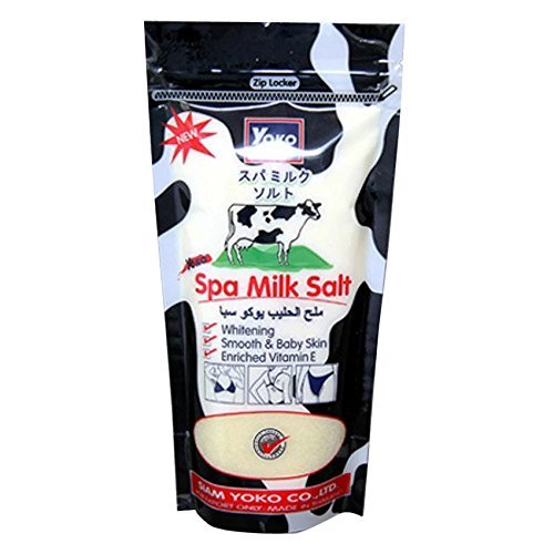 Smileshops Yoko Spa Milk Salt Shower Bath Moisturizing Body Wash (Refill Size 300g)-Gently Scrubs Off Dead Skin Cells, Promote Cell Growth + Clears Uneven Skin-tone, Breakouts, Fine Lines & Wrinkles -Contains Vitamin B3, Vitamin E & Collagen