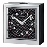 Seiko Bedside Alarm Clock Silver-Tone Metallic Case