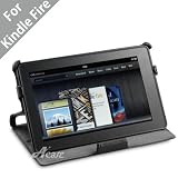 Acase Premium Slim Leather Case Folio with built-in Stand for Kindle Fire (Black)