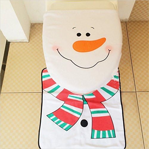 Hot Selling Factory Direct Sale Christmas Snowman Toilet Seat Cover and Rugs Set 4PCS