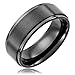 Cavalier Jewelers 8MM Jewelry Grade Stainless Steel Ring Wedding Band Black Plated with Brushed Top