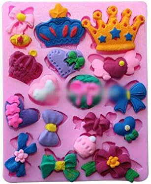 Lovely Mold : Fashion Crown and butterfly shape 3d Silicone Cake Mold, Soap Mold, Cake Decoration , Fondant Mold