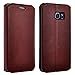 GW Case Compatible for Galaxy S6 Edge Wallet Case, Slim Flip Folio [Kickstand Feature] Pu Leather Wallet Case with ID&Credit Card Slot for Galaxy S6 Edge - Brown Wallet