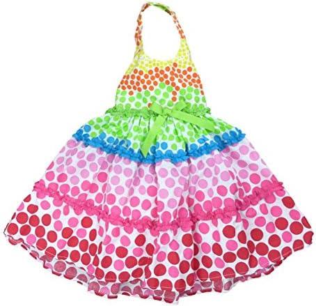 Blueberi Boulevard Infant & Toddler Girls White Polka Dot Halter Dress Sun Dress
