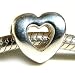 'Open Heart' Slide-on. Slide-off Charm or Bead - Pandora Charm Bracelet Compatible