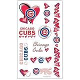Chicago Cubs Pink Hearts Temporary Tattoos