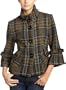 Latte by Coffee Shop Women's Wool Blend Jacket,Green/Brown Plaid,Medium