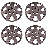 Set of 4 Silver 16 Inch Aftermarket Replacement Hubcaps with Bolt On Retention System - Part Number