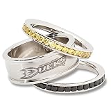 Anaheim Mighty Ducks Cubic Zirconia Stacked Ring Set