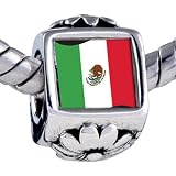 Pandora Style Bead Mexico Flag Beads Fits Pandora Bracelet