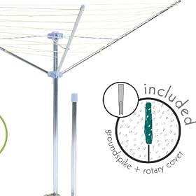 MTM Industries 88340 Standard 3-Arm Umbrella Style Outdoor Laundry Dryer