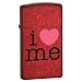 Zippo I Love Me Slim Candy Apple Red Pocket Lighter