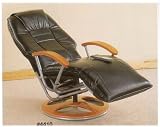 BEAUTIFUL BLACK TOP GRAIN LEATHER MATCH MASSAGE CHAIR