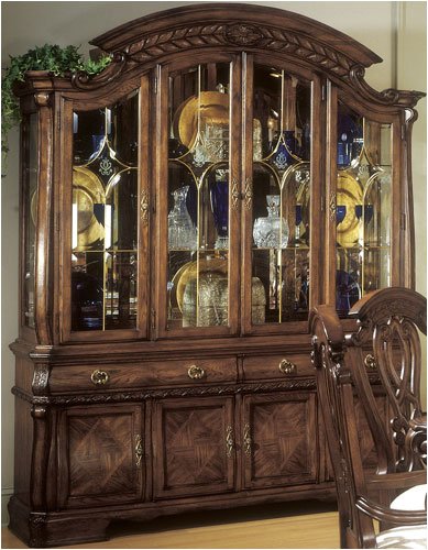 AICO 31005 31006 Royal Oak China Cabinet in Coffee
