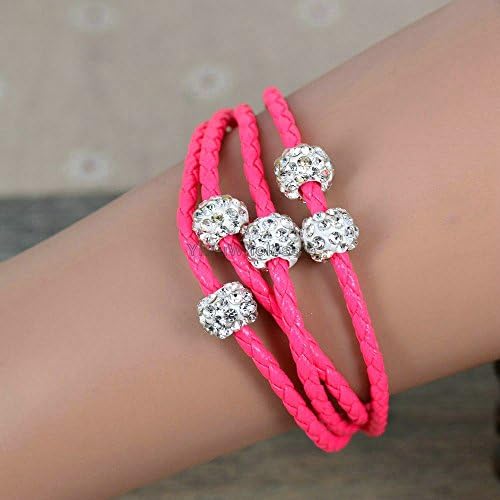New Brand Crystal MagneticBracelet Women Men Punk PU Leather Wrap Wristband Rhinestone Bracelet Clasp Buckle Cuff Bangle (NBR188)