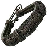 Dark Brown Flat Cords Wrapped Leather Bracelet