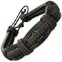 Dark Brown Flat Cords Wrapped Leather Bracelet
