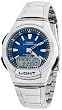 Casio Men's AQ180WD-2AV Silver Stainless-Steel Analog Quartz Watch with Digital Dial