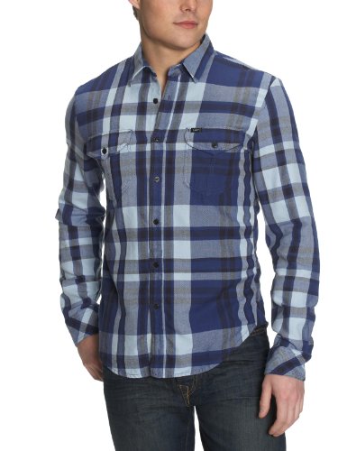 Lee BUILDER SHIRT BLUE BUILDER L618NTBL Herren Hemden/ Freizeit, Gr. M, Blau (Blue Builder Preisvergleich