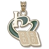 Dale Earnhardt Jr #88 Gold Plated I HEART 88 PENDANT  ENAMELED GREEN