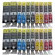 20 komp. Drucker Patronen mit Chip f�r Canon PGI-525BK CLI-526BK CLI-526C CLI-526M CLI-526Y, 4 x schwarz 4 x photoschwarz 4 x blau 4 x rot 4 x gelb