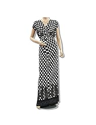 Plus Size Polka Dot Print Summer Chiffon/Silk Maxi Dress 
