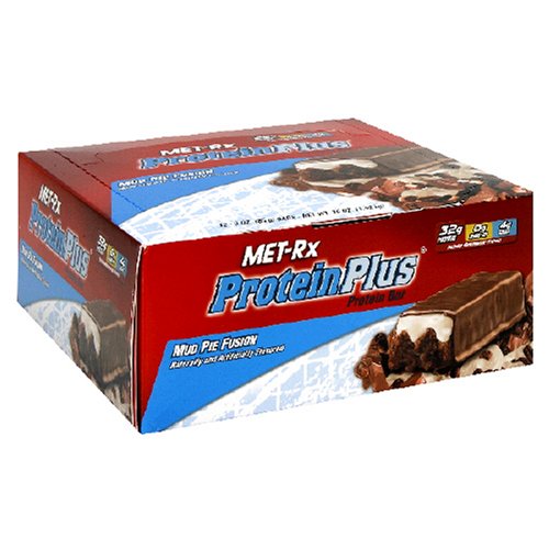 Met-Rx Protein Plus Protein Bar, Mud Pie Fusion, 3-Ounce Bars (Pack of 12) by MetRX