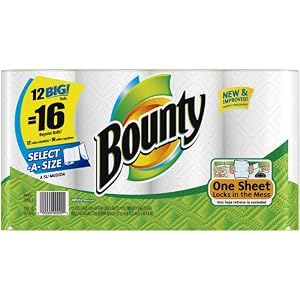 Bounty 12 big rolls = 16 regular rolls Select-A-Size Big Rolls Paper Towels,