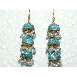 Lac Earrings-indian Costume Handmade Imitation Bridal Wedding Fashion Lakh / Lac Kundan Jewelery From Mogul Interior