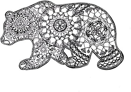 California bear mandala drawing Fine art print