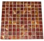 Red Onyx 1x1 Polished Mosaics Meshed on 12" X 12" Tiles for Bathroom Flooring, Kitchen Backsplash, Shower Walls