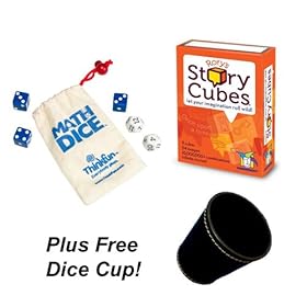  Ultimate Childrens Dice Games includes Rory Story Cubes, Think Fun Math Dice and a Free Dice Cup