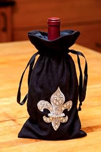 Rhinestone Fleur-de-Lis Bottle Bag