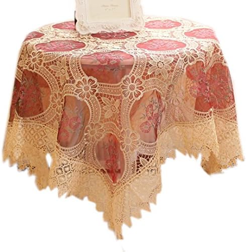 Vintage Lace Table Cloth Table Covers Wedding Tablecloths (130 cm x 180 cm, burgundy)